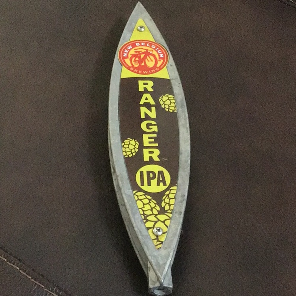 🍻 New Belgium Brewing Co. RANGER IPA Ale Beers Tap Handle Galvanized Steel, 11”